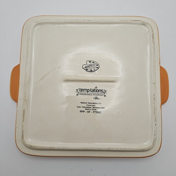 Temptations Floral Lace Square Baker, Cottagecore Floral Bakeware,... - Picture 7 of 11